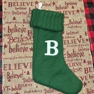 Green Letter B Christmas Stocking